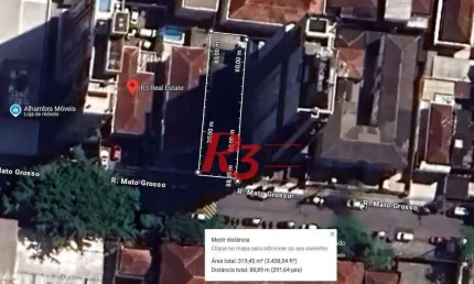 Terreno à venda, 300 m² por R$ 1.600.000,00 - Boqueirão - Santos/SP