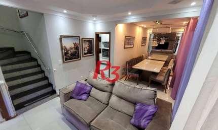 Sobrado com 4 dormitórios para alugar, 151 m² por R$ 10.901,00/mês - Pompéia - Santos/SP