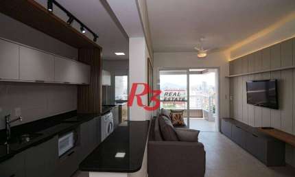 Apartamento com 1 dormitório para alugar, 60 m² por R$ 5.700,00/mês - Boqueirão - Santos/SP