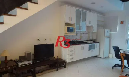 Loft com 1 dormitório para alugar, 72 m² por R$ 5.800,00/mês - Gonzaga - Santos/SP