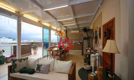 Cobertura com 4 dormitórios à venda, 430 m² por R$ 7.450.000,00 - Embaré - Santos/SP