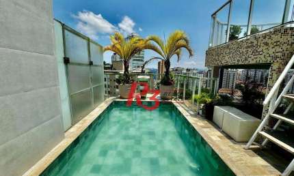 Cobertura com 3 dormitórios à venda, 289 m² por R$ 2.200.000,00 - Ponta da Praia - Santos/SP