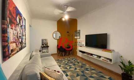 Apartamento com 2 dormitórios à venda, 70 m² por R$ 395.000,00 - Campo Grande - Santos/SP