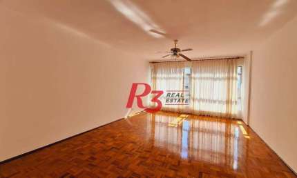 Amplo apartamento à venda ou locação, com 131 m², 1 vaga, no Gonzaga, em Santos SP