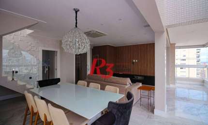 Apartamento Duplex com 3 dormitórios, 217 m² - venda por R$ 3.800.000,00 ou aluguel por R$ 35.000,00/mês - Boqueirão - Santos/SP