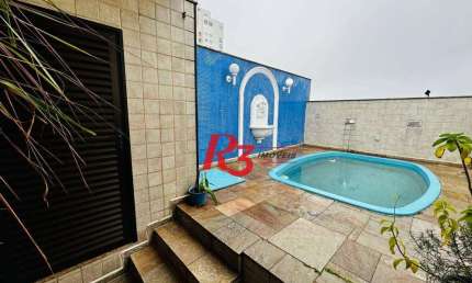 Cobertura com 4 dormitórios à venda, 332 m² por R$ 3.000.000,00 - Gonzaga - Santos/SP