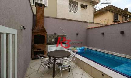 Casa com 3 dormitórios c 3 suites, Piscina  à venda, 141 m² por R$ 1.340.000 - Marapé - Santos/SP