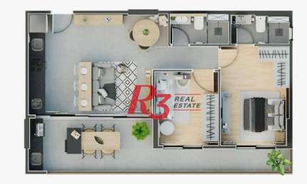 Apartamento com 2 dormitórios, 65 m² - venda por R$ 950.000,00 ou aluguel por R$ 6.500,00/mês - Ponta da Praia - Santos/SP