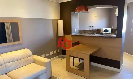 Flat 1 dormitório, sala e varanda  à venda, 44 m² por R$ 428.000 - Gonzaga - Santos/SP