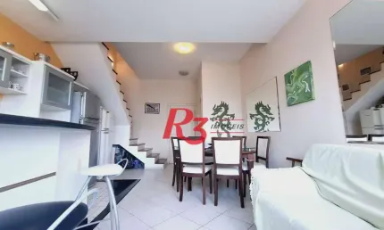 Flat com 2 dormitórios para alugar, 72 m² por r$ 6.500/mês - gonzaga - santos/sp