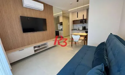 Apartamento com 1 dormitório para alugar, 44 m² por R$ 4.900,00/mês - Embaré - Santos/SP