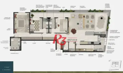 Apartamento à venda, 175 m² por R$ 2.580.970,21 - Ponta da Praia - Santos/SP