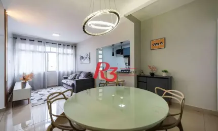 Apartamento com 2 dormitórios para alugar, 86 m² por R$ 4.500,02/mês - Boqueirão - Santos/SP