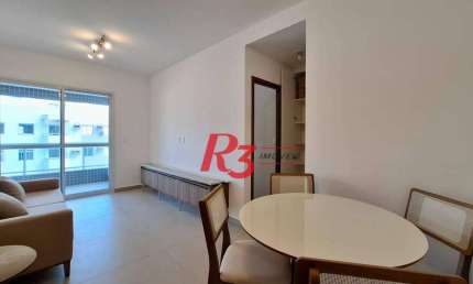 Apartamento com 1 dormitório para alugar, 53 m² por R$ 5.500,00/mês - Boqueirão - Santos/SP