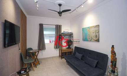 Kitnet com 1 dormitório para alugar, 34 m² por R$ 3.000,02/mês - José Menino - Santos/SP