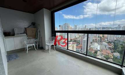 Apartamento com 1 suíte + lavabo para alugar, 54 m² por R$ 7.000/mês - Boqueirão - Santos/SP
