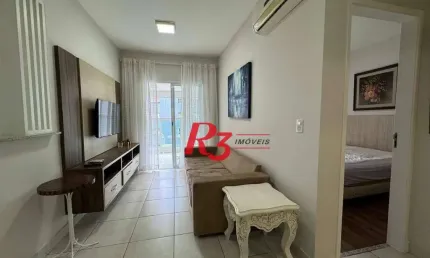 Apartamento com 1 dormitório para alugar, 50 m² por R$ 5.800,00/mês - Gonzaga - Santos/SP