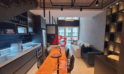 Loft com 1 dormitório, 69 m² - venda por R$ 920.000,00 ou aluguel por R$ 7.500,00/mês - Gonzaga - Santos/SP