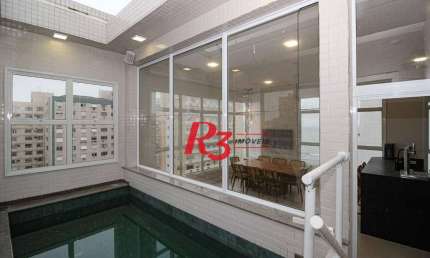 Cobertura com 3 suítes à venda, 166 m² por R$ 4.500.000 - Embaré - Santos/SP
