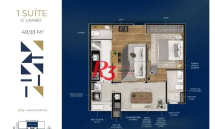 Apartamento à venda, 49 m² por R$ 530.000,00 - Marapé - Santos/SP