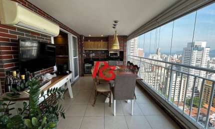 Apartamento com 3 dormitórios para alugar, 148 m² por R$ 15.000,00/mês - Boqueirão - Santos/SP