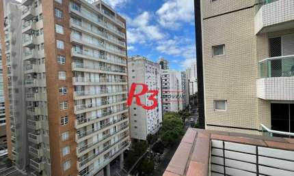 Apartamento com 1 dormitório para alugar, 45 m² por R$ 3.300,00/mês - Gonzaga - Santos/SP