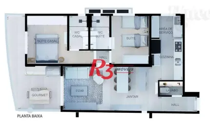 Apartamento com 2 dormitórios à venda, 88 m² por R$ 1.260.000,00 - Boqueirão - Santos/SP