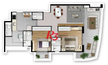 Apartamento à venda, 91 m² por r$ 1.296.539,51 - boqueirão - santos/sp