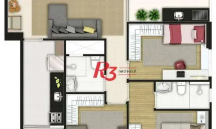 Apartamento à venda, 78 m² por r$ 983.000,00 - boqueirão - santos/sp