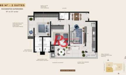 Apartamento à venda, 89 m² por R$ 1.427.618,54 - Boqueirão - Santos/SP