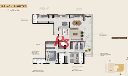 Apartamento à venda, 162 m² por R$ 1.808.035,64 - Boqueirão - Santos/SP