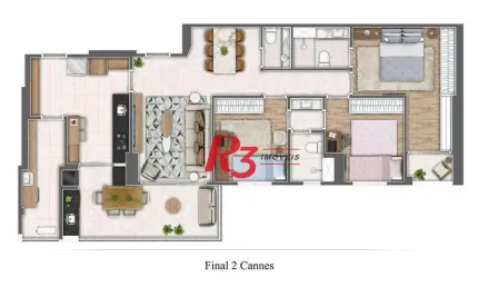 Apartamento à venda, 100 m² por r$ 1.796.310,00 - gonzaga - santos/sp