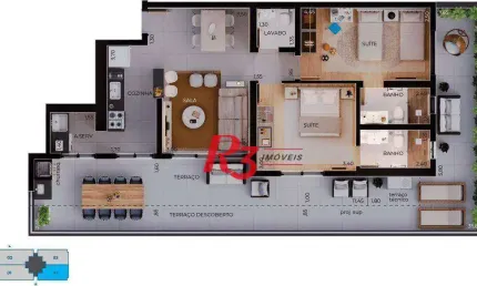 Apartamento garden à venda, 113 m² por r$ 1.341.294,08 - boqueirão - santos/sp