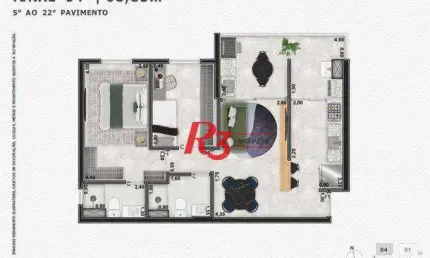 Apartamento à venda, 68 m² por r$ 619.329,38 - marapé - santos/sp