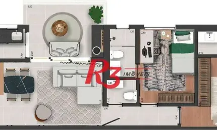 Apartamento à venda, 76 m² por R$ 830.000,00 - Embaré - Santos/SP