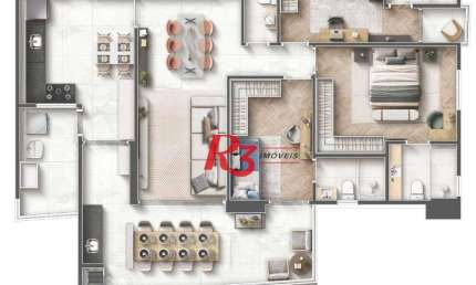 Apartamento à venda, 116 m² por R$ 1.810.000,00 - Embaré - Santos/SP