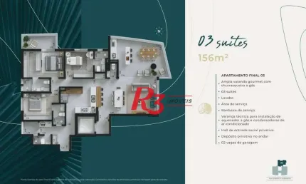 Apartamento à venda, 156 m² por R$ 2.165.373,58 - Ponta da Praia - Santos/SP
