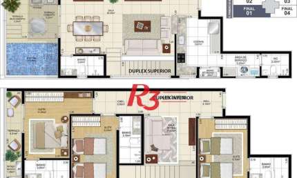 Cobertura à venda, 157 m² por R$ 2.255.000,00 - Aparecida - Santos/SP