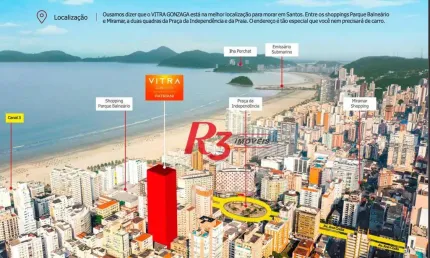Apartamento com 3 dormitórios à venda, 124 m² por r$ 3.000.000,00 - gonzaga - santos/sp