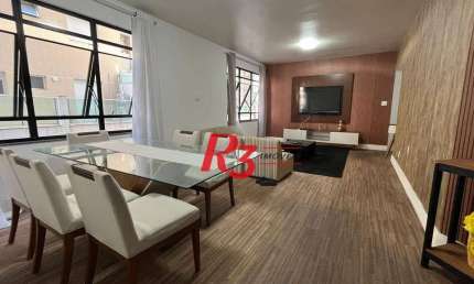 Apartamento com 3 dormitórios para alugar, 146 m² por R$ 7.000,02/mês - Pompéia - Santos/SP