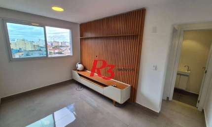 Apartamento com 1 dormitório para alugar, 42 m² por R$ 3.000,00/mês - Marapé - Santos/SP