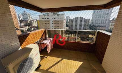 Apartamento com 2 dormitórios para alugar, 84 m² por R$ 6.000,00/mês - Boqueirão - Santos/SP