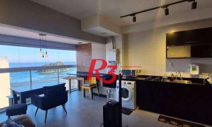 Apartamento com 1 dormitório para alugar, 48 m² por R$ 4.500,00/mês - José Menino - Santos/SP