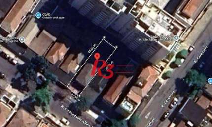 Terreno à venda, 224 m² por R$ 750.000,00 - Aparecida - Santos/SP