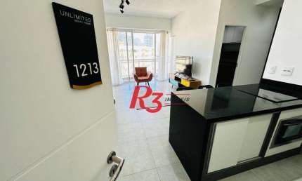 Apartamento com 1 dormitório para alugar, 60 m² por R$ 5.500,00/mês - Pompéia - Santos/SP