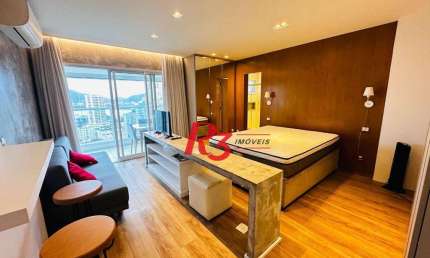 Studio com 1 dormitório para alugar, 49 m² por R$ 4.900,02/mês - Ponta da Praia - Santos/SP