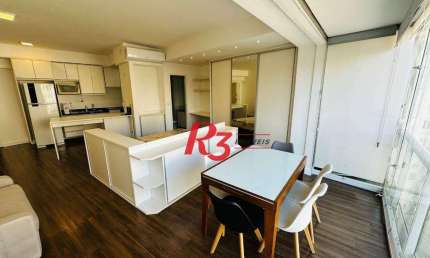 Apartamento com 1 dormitório para alugar, 50 m² por R$ 5.000,00/mês - Pompéia - Santos/SP