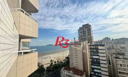 Flat frente mar com 2 dormitórios à venda, 56 m² por r$ 585.000 - boqueirão - santos/sp