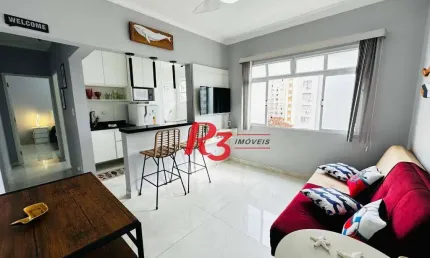 Apartamento com 1 dormitório à venda, 60 m² por r$ 460.000,00 - gonzaga - santos/sp