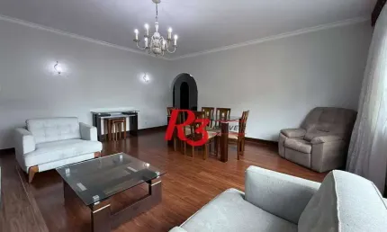 Apartamento com 3 dormitórios para alugar, 183 m² por r$ 7.500,00/mês - boqueirão - santos/sp